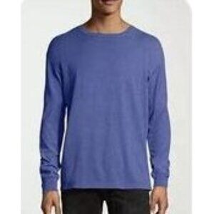 Hanes Men's ComfortWash Garment-Dyed Long Sleeve Tee Deep Forte Blue Large